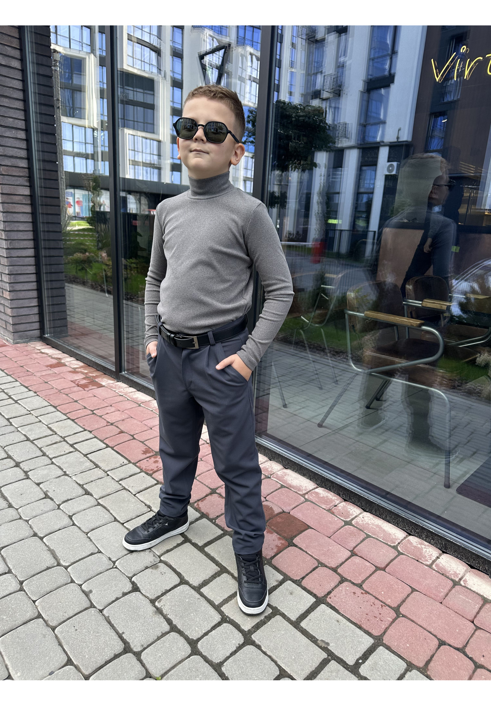 Гольф на флісі/сірий
