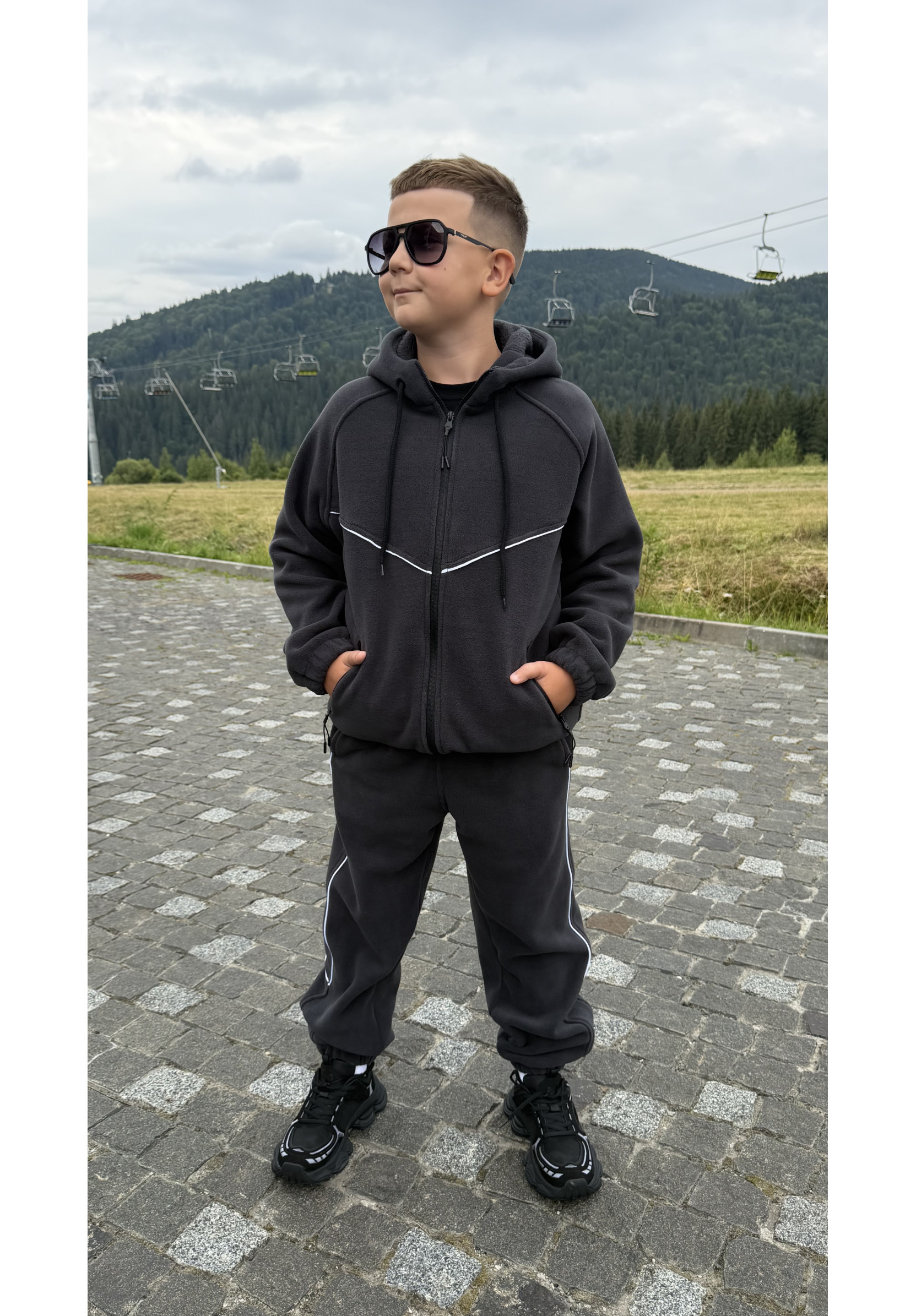 Костюм DOUBL FLEECE з кантом /графіт