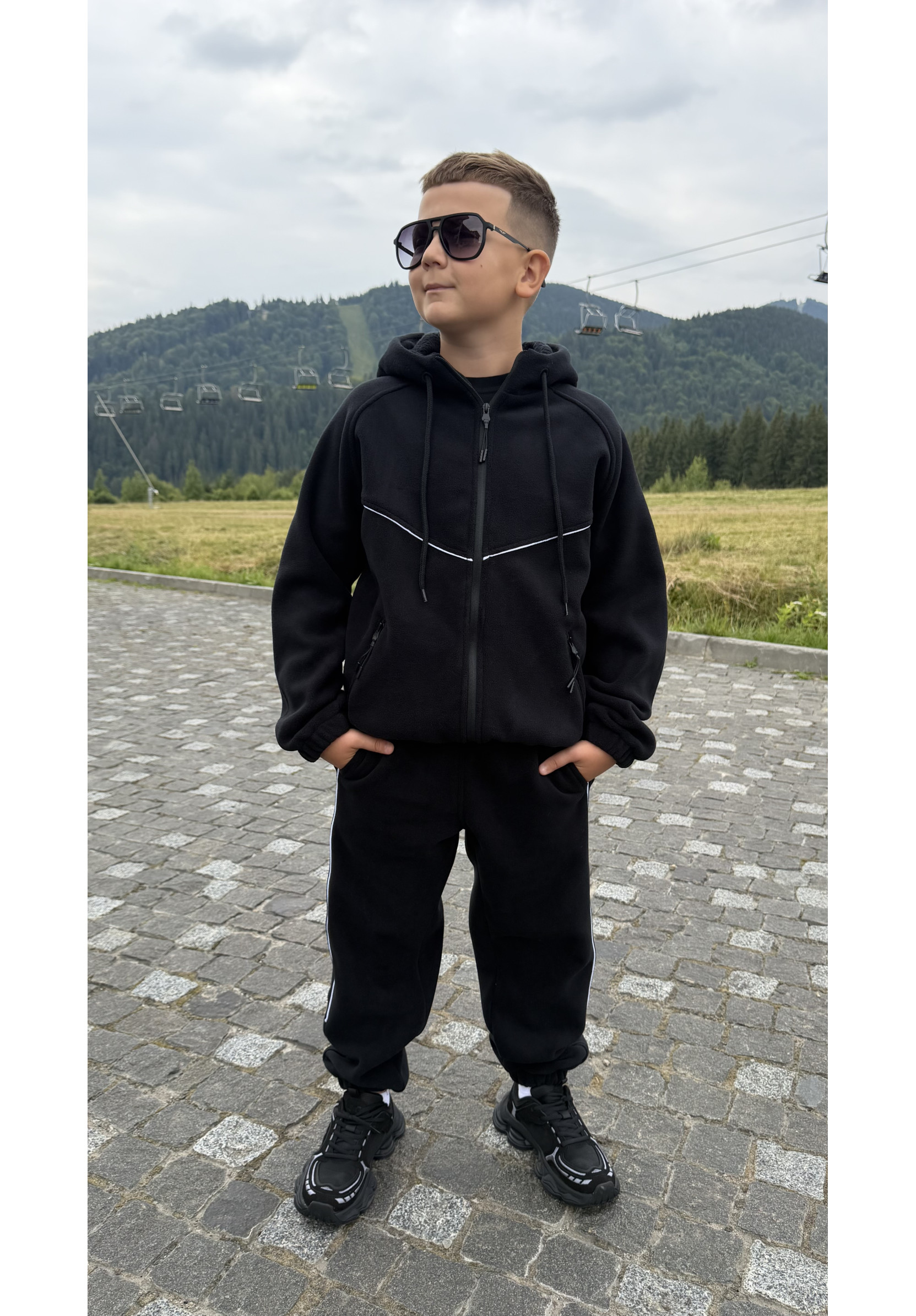 Костюм DOUBL FLEECE з кантом /чорний